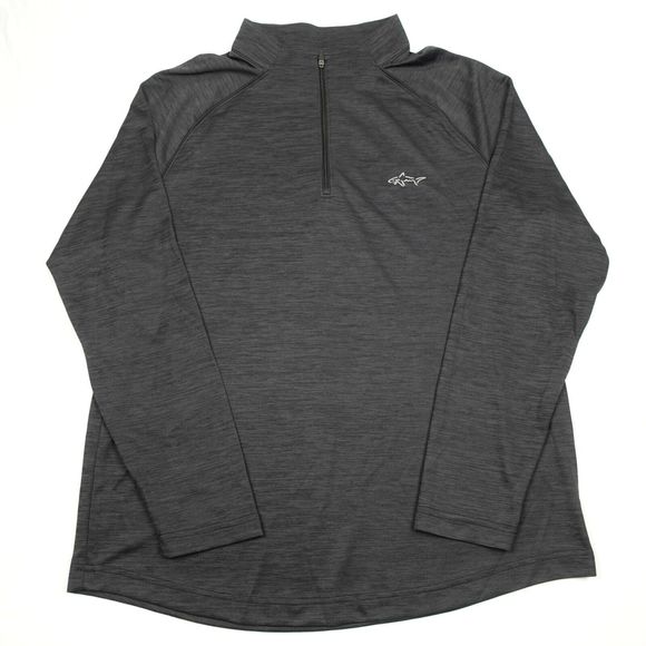 Greg Norman 1/4 Zip Sweatshirt Adult L Black Mock Neck Men Pullover Long Sleeves - Picture 1 of 8